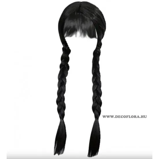 Wednesday paróka - fekete copfos