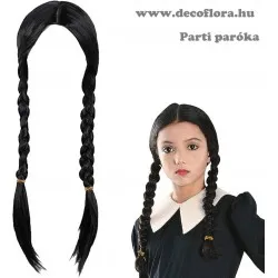 Wednesday paróka - fekete copfos 