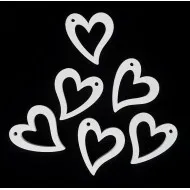 Fa dekor szív 6 db/csomag