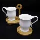 Porcelán tea szett bambusz tartóval Charming