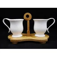 Porcelán tea szett bambusz tartóval Charming