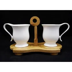 Porcelán tea szett bambusz tartóval Charming
