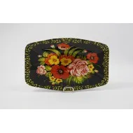 Festett fekete üvegkínáló 18 cm Virágözön