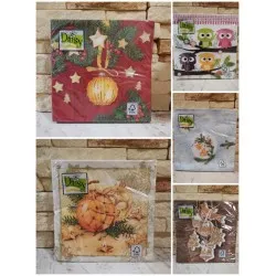 Karácsonyi szalvéta többféle 20 db 3 rétegű I osztály