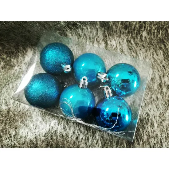 Karácsonyfadísz gömb 6 db/doboz