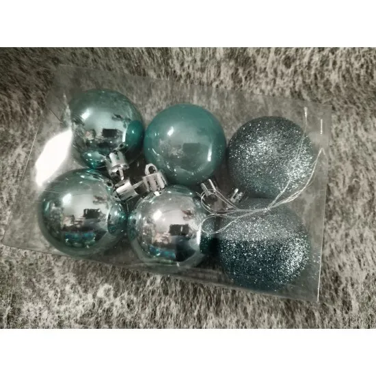 Karácsonyfadísz gömb 6 db/doboz