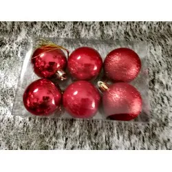 Karácsonyfadísz gömb 6 db/doboz