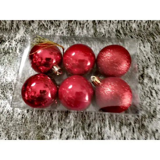 Karácsonyfadísz gömb 6 db/doboz