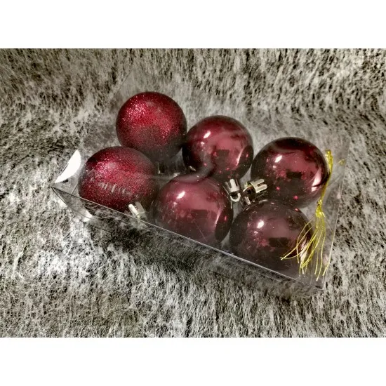 Karácsonyfadísz gömb 6 db/doboz