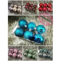 Karácsonyfadísz gömb 6 db/doboz