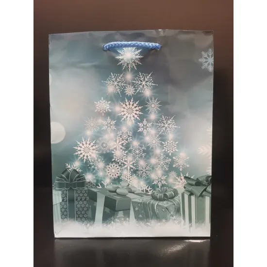 Ajándéktasak Jégfenyő L méret 32*26*9 cm