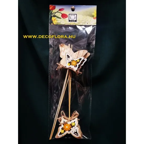 Fa dekor pillangó pick 6 db 21 cm