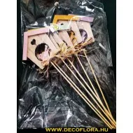 Fa dekor házikó pick 6 db 23 cm