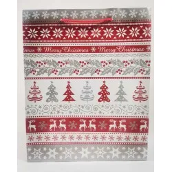 Ajándéktasak Norvég mintás L méret 32*26*9 cm