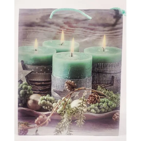 Ajándéktasak Gyertyás csendélet L méret 32*26*9 cm