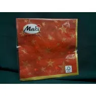 Szalvéta Piros arany csillagok 20 db/szett