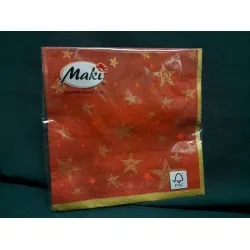 Szalvéta Piros arany csillagok 20 db/szett