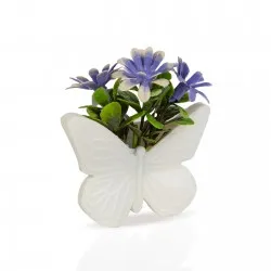 Műnövény dekoráció - mágneses - PILLANGÓ - 8x8 cm