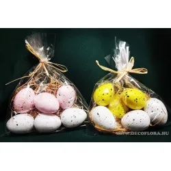 Tojás hánccsal zacskóban 4cm 6db több szín