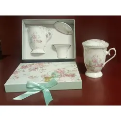 Kerámia teás bögre szűrővel Solweigs vår -TAVASZ