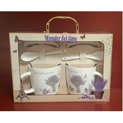 Levendulás bögre készlet*2 Wonderful Time 380 ml