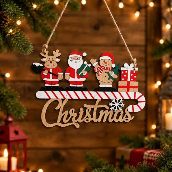 Karácsonyi ajtódísz - falidísz - dekoráció - Christmas COLOR 22*15 cm