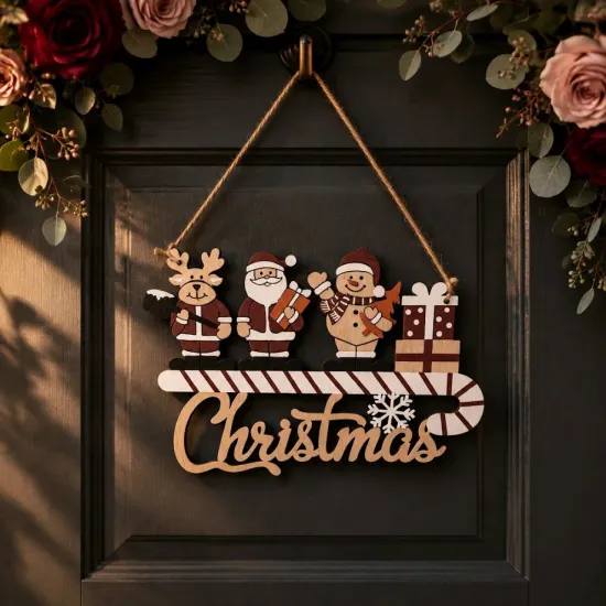 Karácsonyi ajtódísz - falidísz - dekoráció - Christmas NATURE 22*15 cm