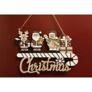 Karácsonyi ajtódísz Christmas natúr 22*15 cm