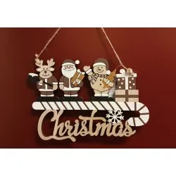 Karácsonyi ajtódísz Christmas natúr 22*15 cm