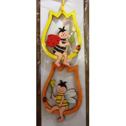 Tavaszi fa tulipán függő dekoráció szett*2