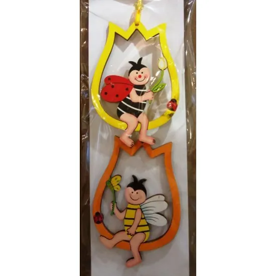 Tavaszi fa tulipán függő dekoráció szett*2