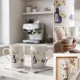 Porcelán bögrepár "Balaton" 300 ml  porcelánkanállal