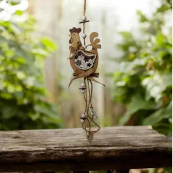 Függő fa dekoráció glitteres kakas 50 cm