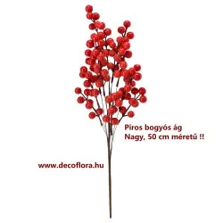 Piros bogyós ág 50 cm