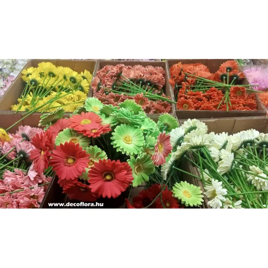 Gerbera selyemvirág szál 30 cm