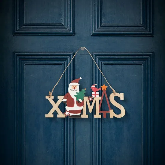 Karácsonyi dekor fából - akasztóval - 17 x 9 cm