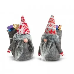 Karácsonyi manó, szaloncukortartó zsákkal