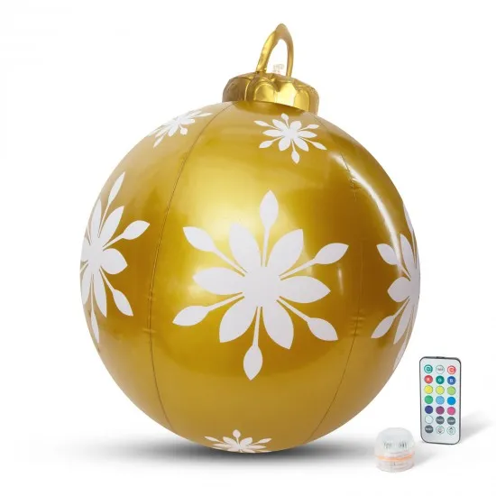Világító felfújható RGB LED-es óriás karácsonyi gömb - 60 cm