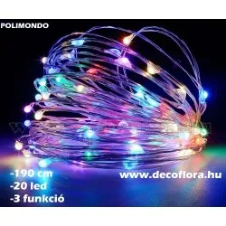 Led - microled fényfuzer hideg fehér, meleg fehér - led fényfűzér - led fényfűzér 190 cm - 20 led