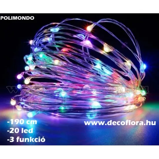 Led - microled fényfuzer hideg fehér, meleg fehér - led fényfűzér - led fényfűzér 190 cm - 20 led