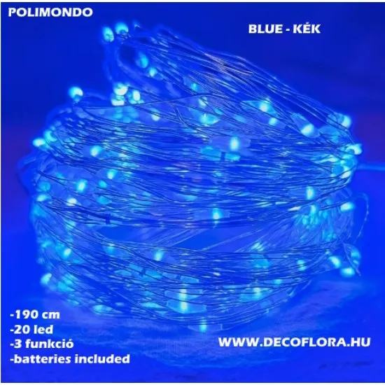 Led - microled fényfuzer hideg fehér, meleg fehér - led fényfűzér - led fényfűzér 190 cm - 20 led