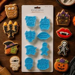 Halloween süteménykiszúró szett lapon 8 darabos CK-132