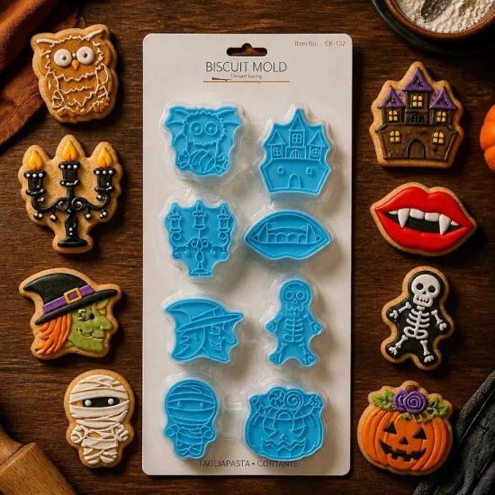 Halloween süteménykiszúró szett lapon 8 darabos CK-132