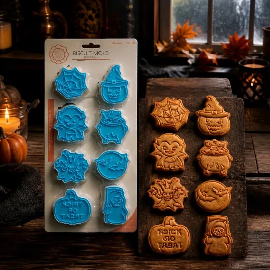 Halloween süteménykiszúró szett lapon 8 darabos CK-150