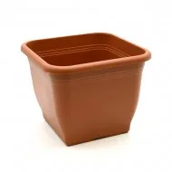 Műanyag szögletes virágcserép Italia Terra