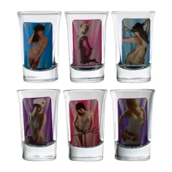 Vetkőzős pálinkás pohár szett Strip Club*6 Women