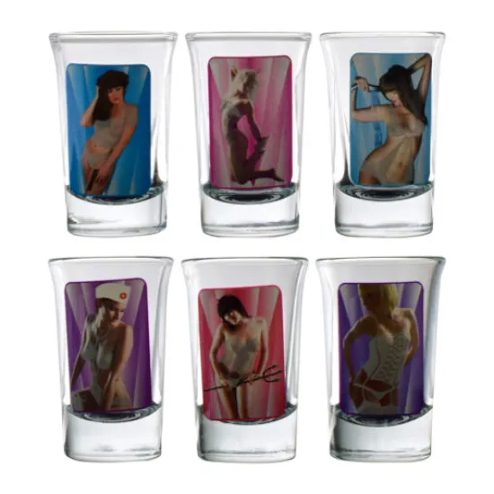 Vetkőzős pálinkás pohár szett Strip Club*6 Women
