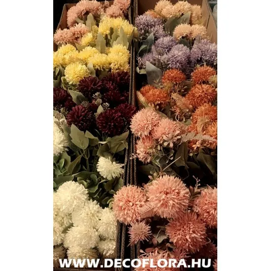 Krizantém csokor kiegészítőkkel