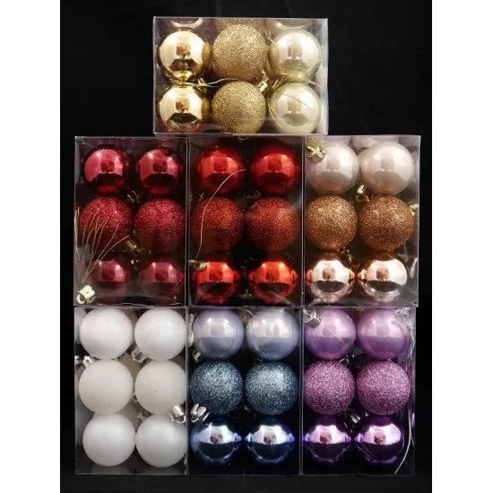 Karácsonyfa gömbdísz 40 mm 12 db