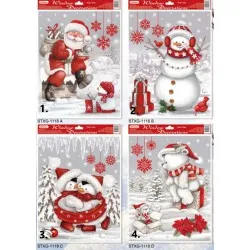 Ablakmatrica Karácsonyi hangulatban 4 féle 42*30 cm